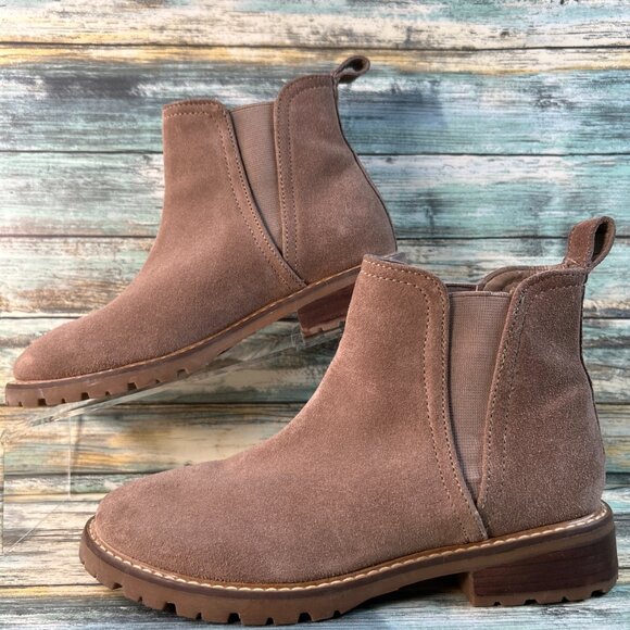 Steve Madden Jaffa Chelsea Boots Womens 7M Brown Suede Pull On Biker Moto Casual - Picture 2 of 12